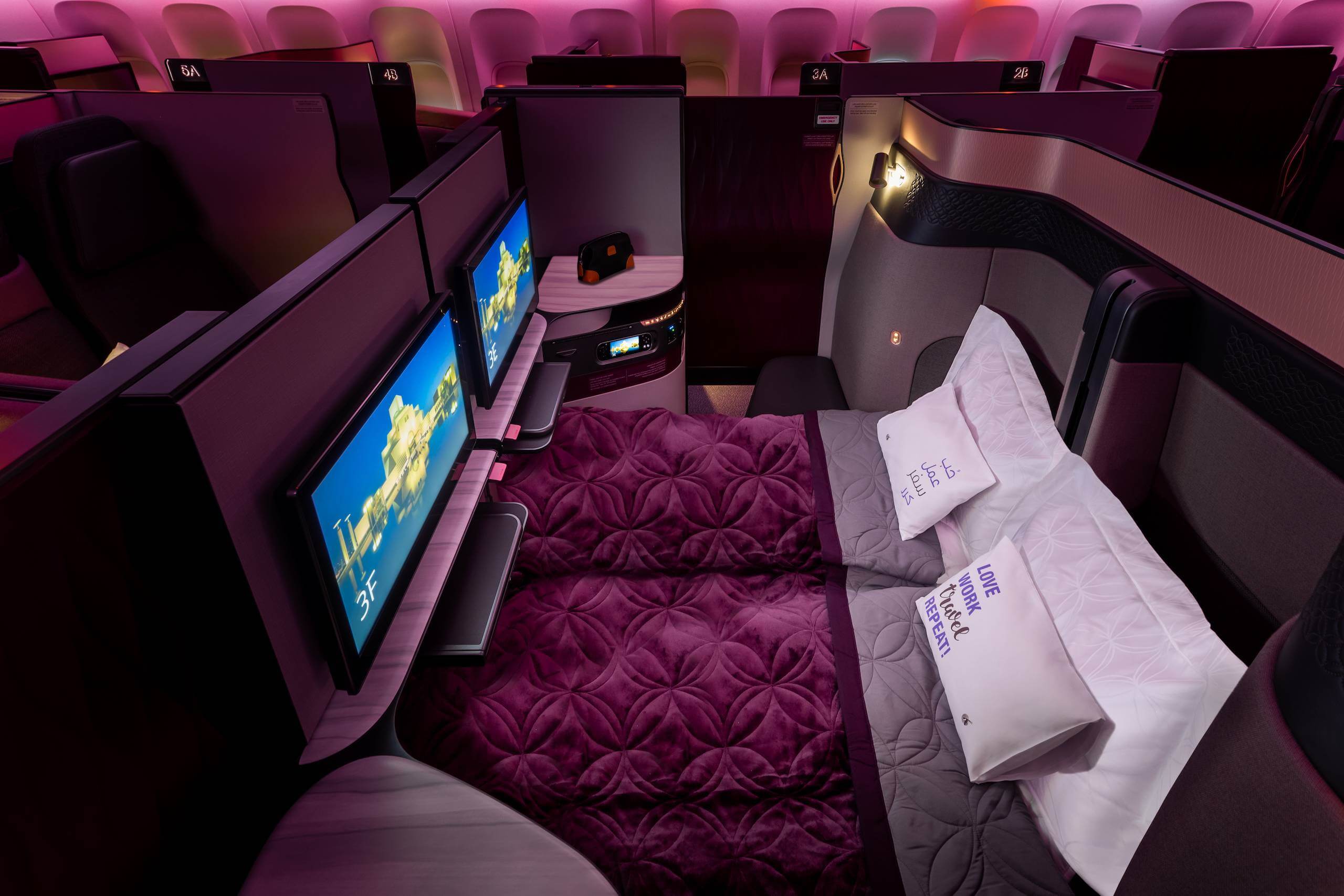 Qatar Airways Qsuite business class suite interior