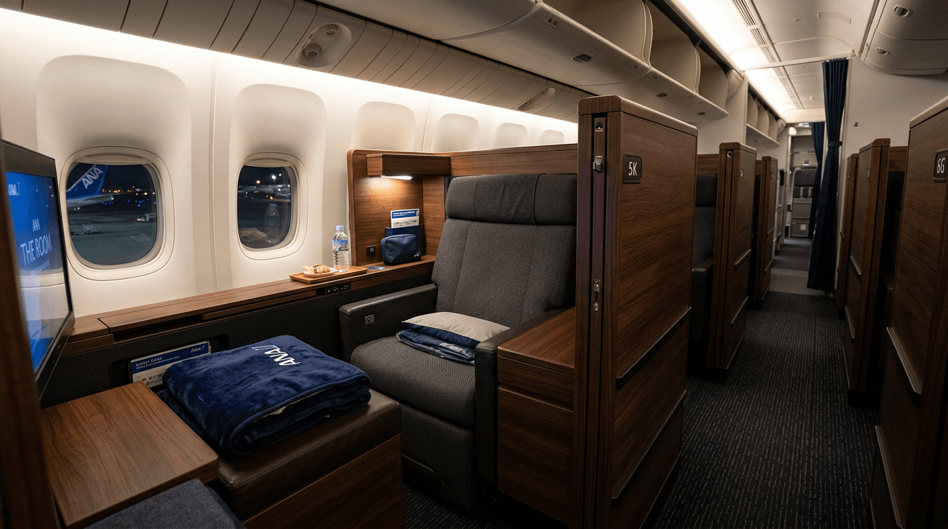 ANA The Room business class wide suite interior
